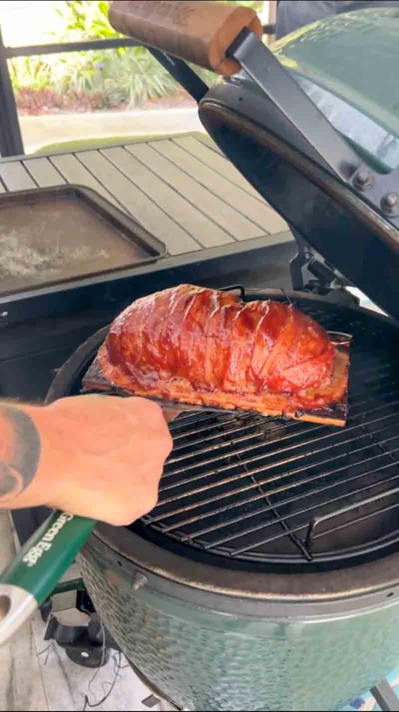 Big Green Egg Bacon Wrapped Meatloaf