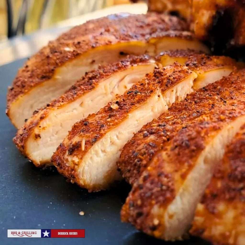 smoked-chicken-breast-sliced - fall recipes for the grill and smoker