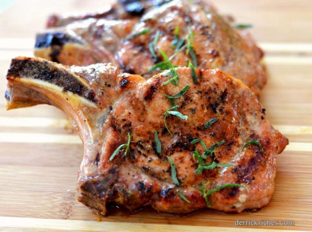 Grilled Maple Dijon Pork Chops - fall recipes on the grill or smoker