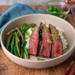 Asian marinated flat iron steak