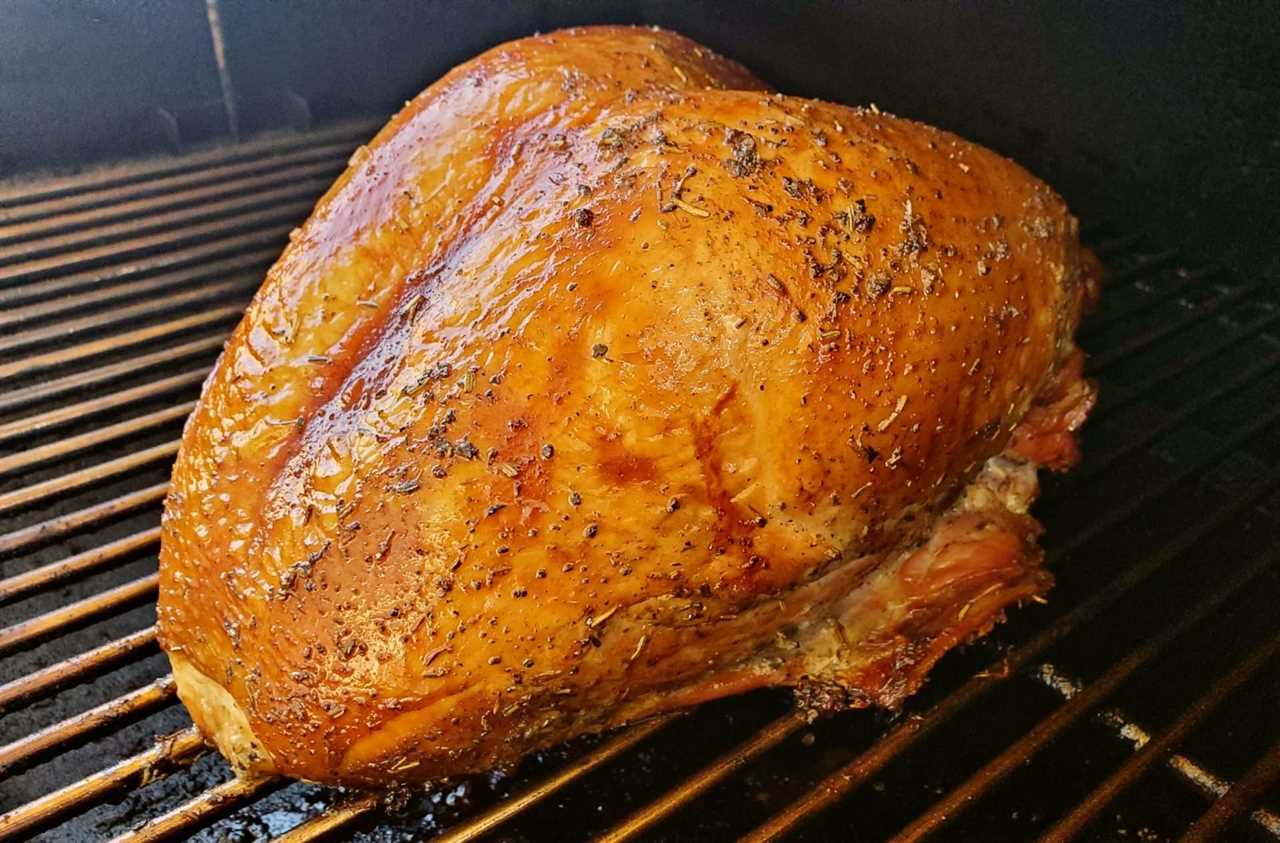 Smoked Whole Turkey Breast on pellet grill