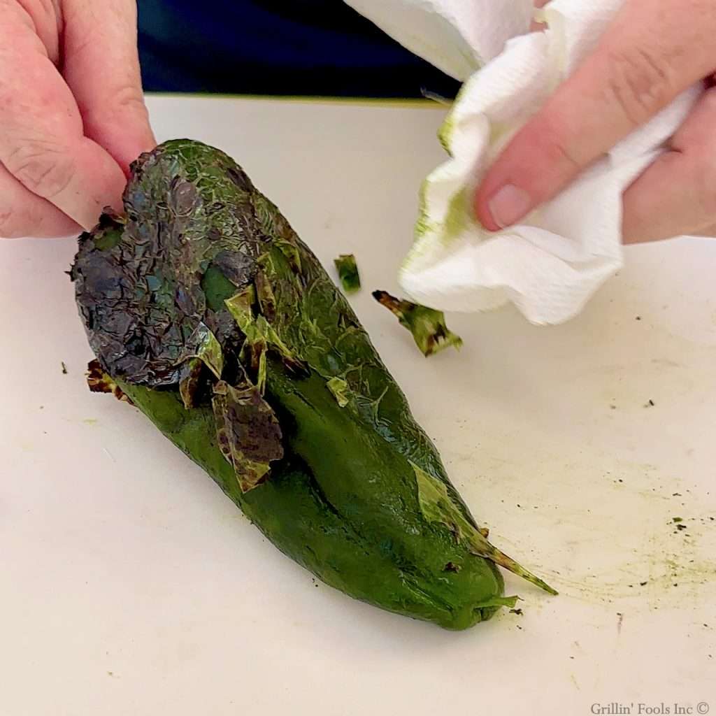 Pealing a Poblano