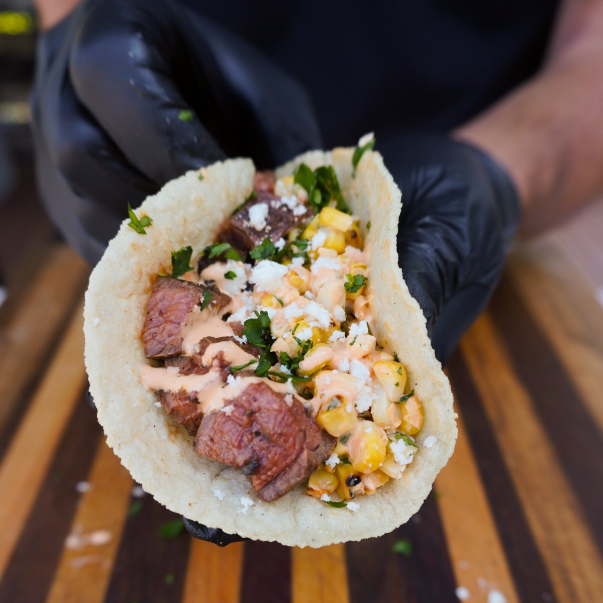 Steak Tacos with Corn Salad