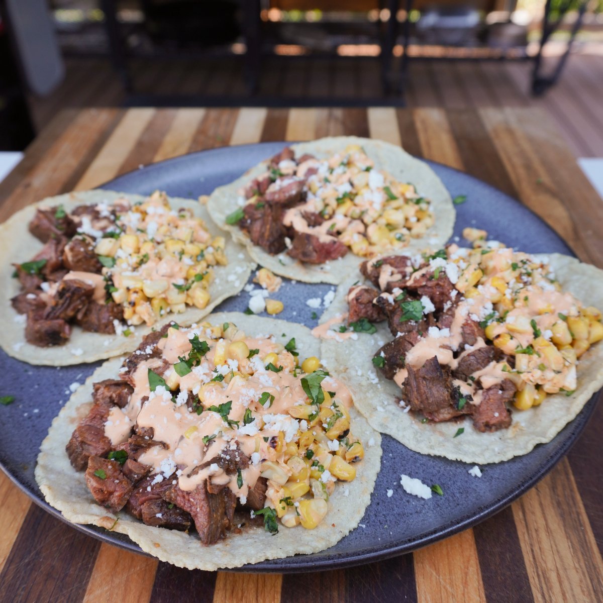 Steak Tacos with Corn Salad