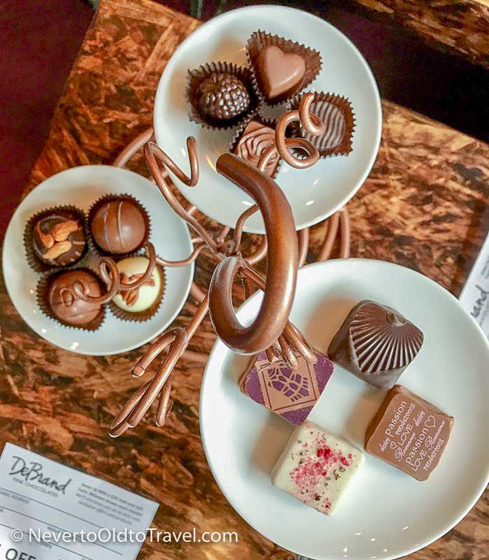 DeBrand Fine Chocolates Assortment -Fort Wayne Food Tours - 2018 | Traveling4Food.com | Gary House