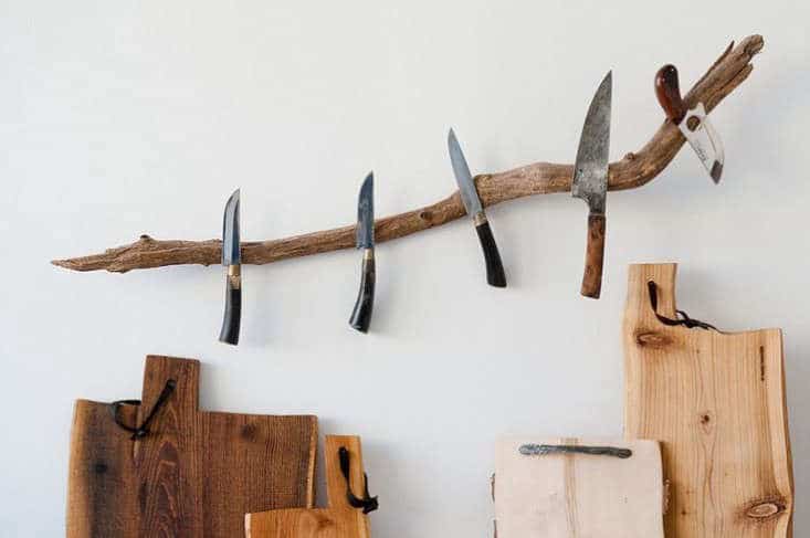 rustic kitchen knife rack