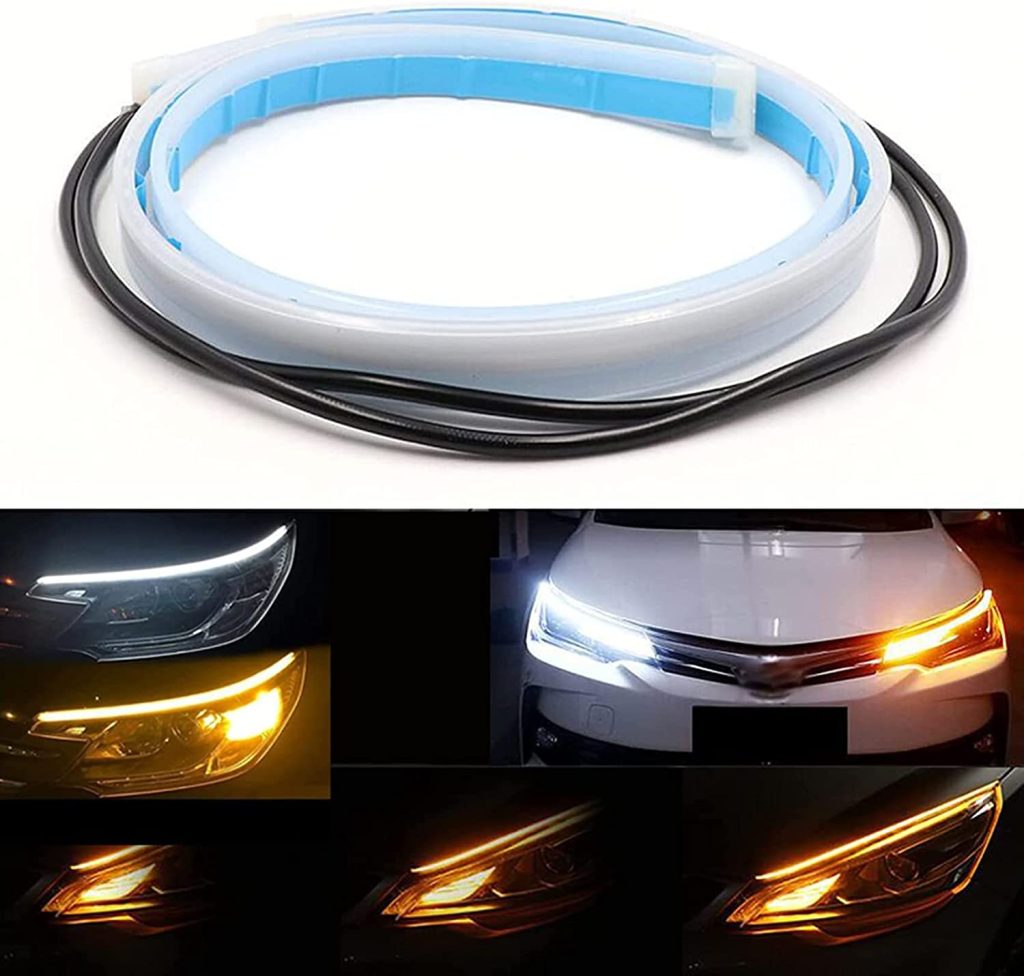 auto headlights DRL turn signal strip lights