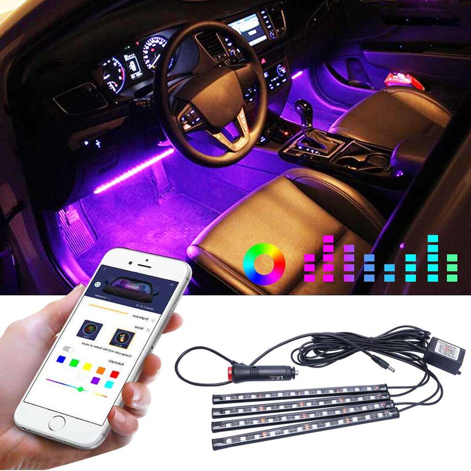 bluetooth car interior lights with music sync