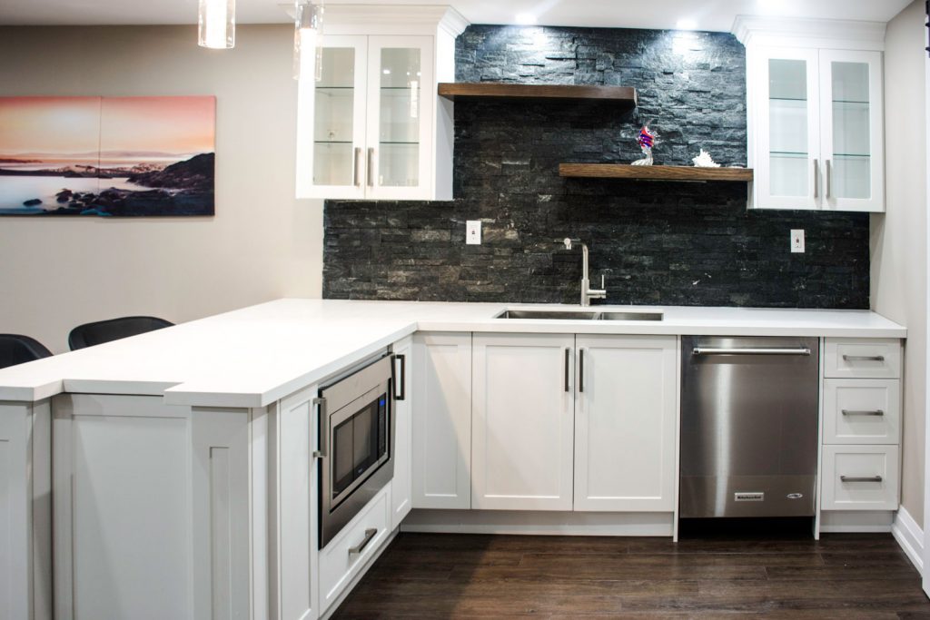 Small Basement Kitchen Design by Harmony Basements Vaughan