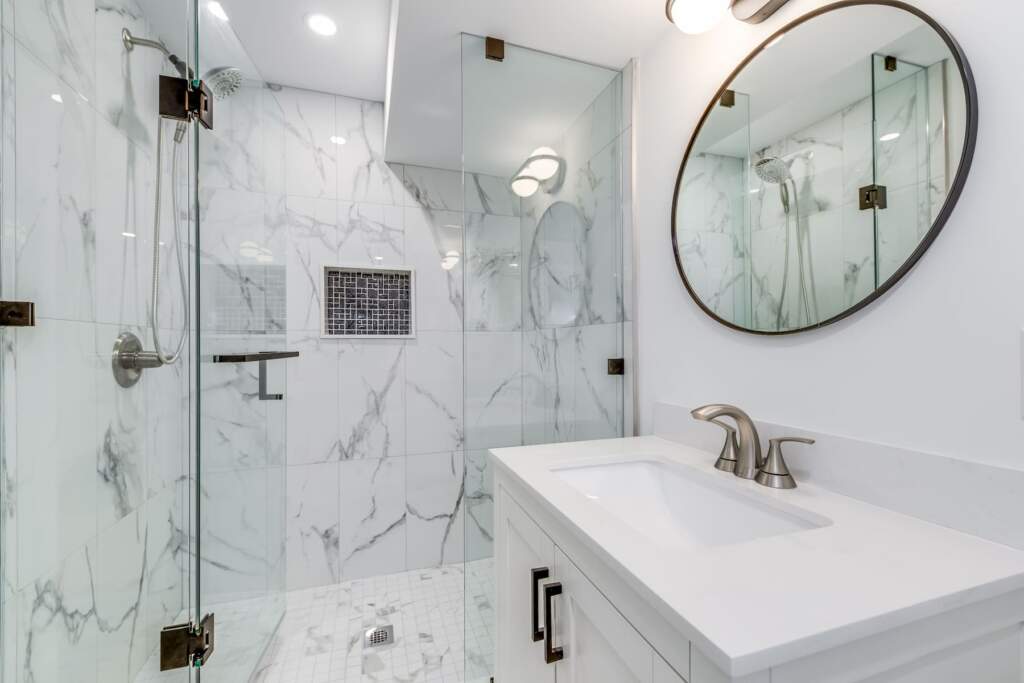 Modern basement bathroom design Toronto