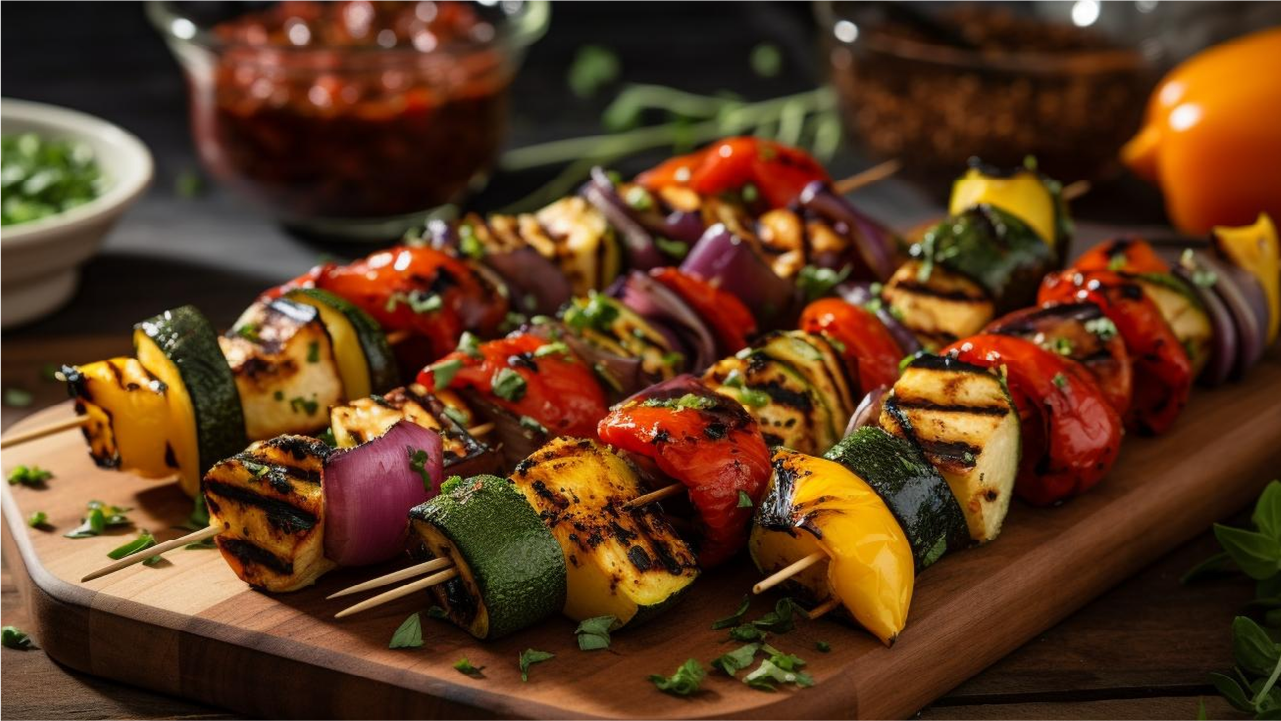 Grilled Beef Skewers with Chimichurri and Roasted Tomatoes Recipe