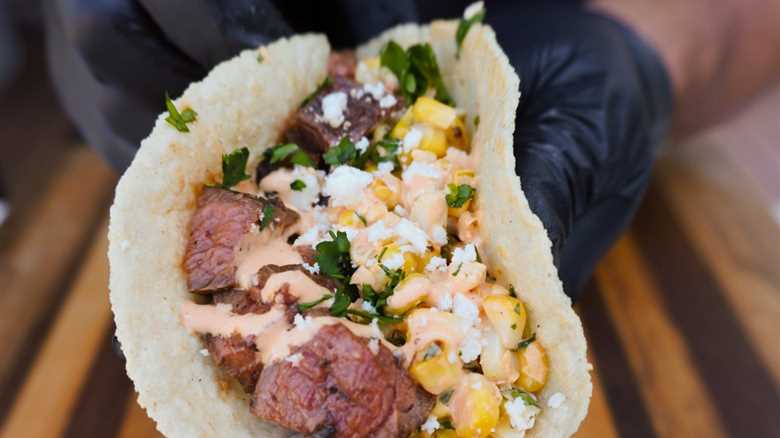 Steak Tacos with Corn Salad