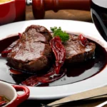 Vampire's Steak with Garlic and Blood-Red Wine Sauce