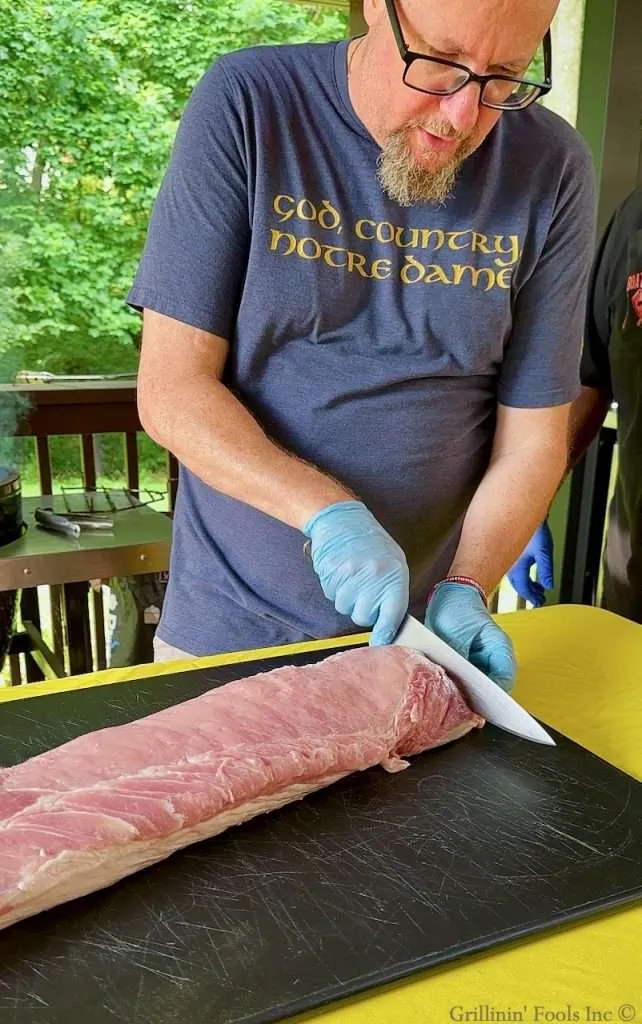 Carving a pork loin