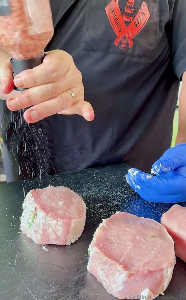 Salting pork chops