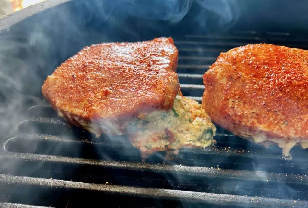 Grilled Stuffed Pork Chops