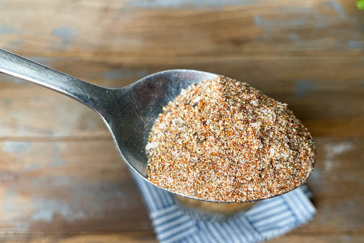 brisket rub on a spoon