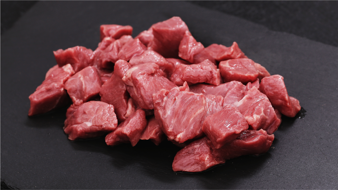 Raw Cut Pieces of Beef Meat