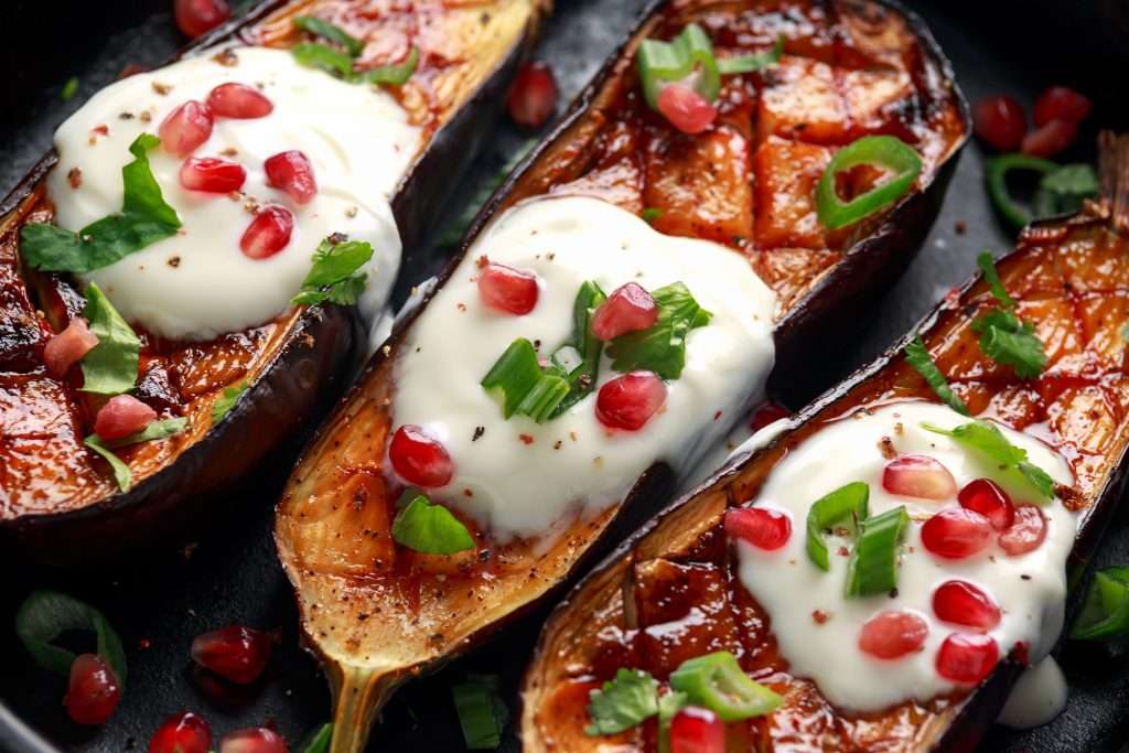 eggplant-with-yogurt-and-pomegranate