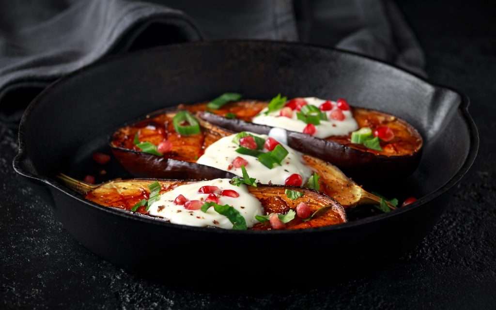 eggplant-with-yogurt-and-pomegranate