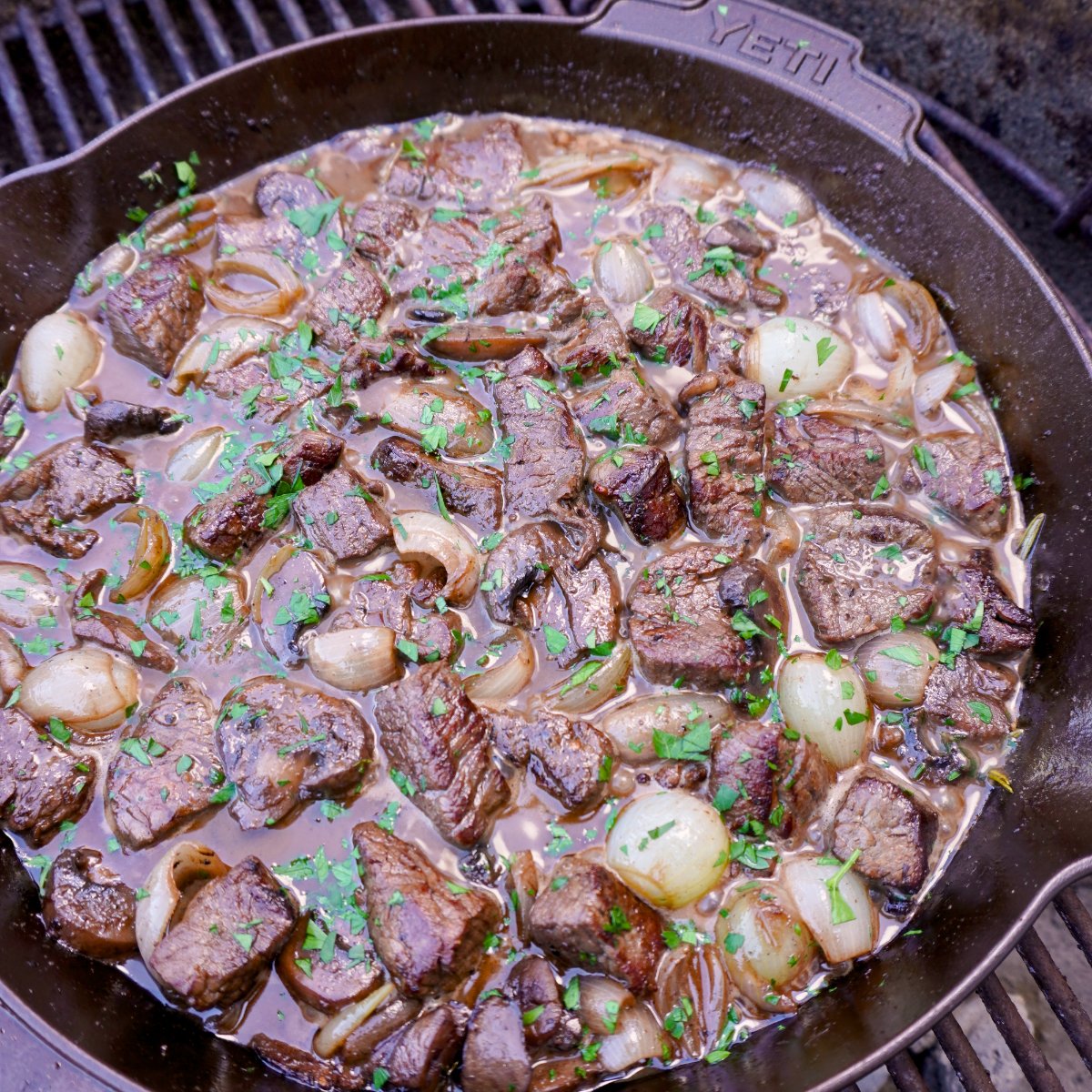 Beef Tenderloin Tips in a Red Wine Sauce