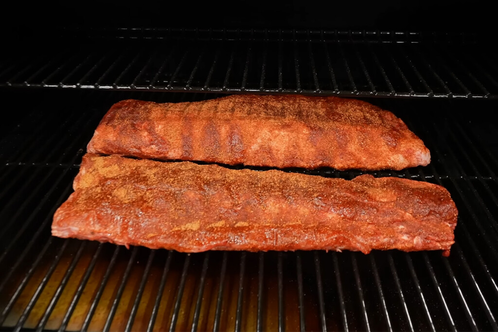 baby back ribs smoking on the Z Grills 7002C2E pellet grill