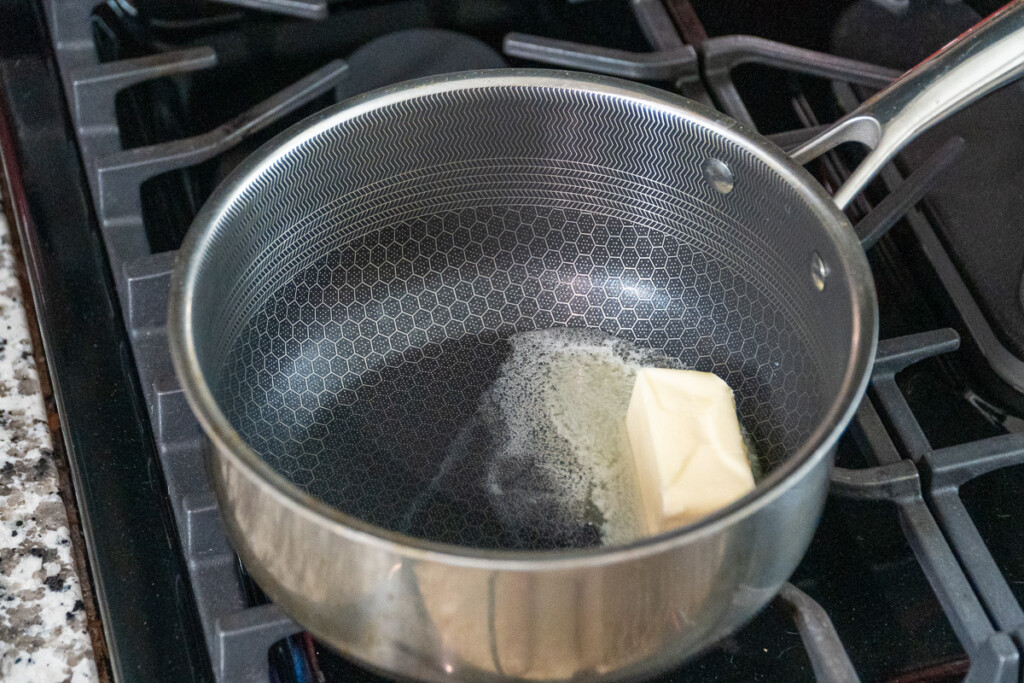 butter melting in a pot