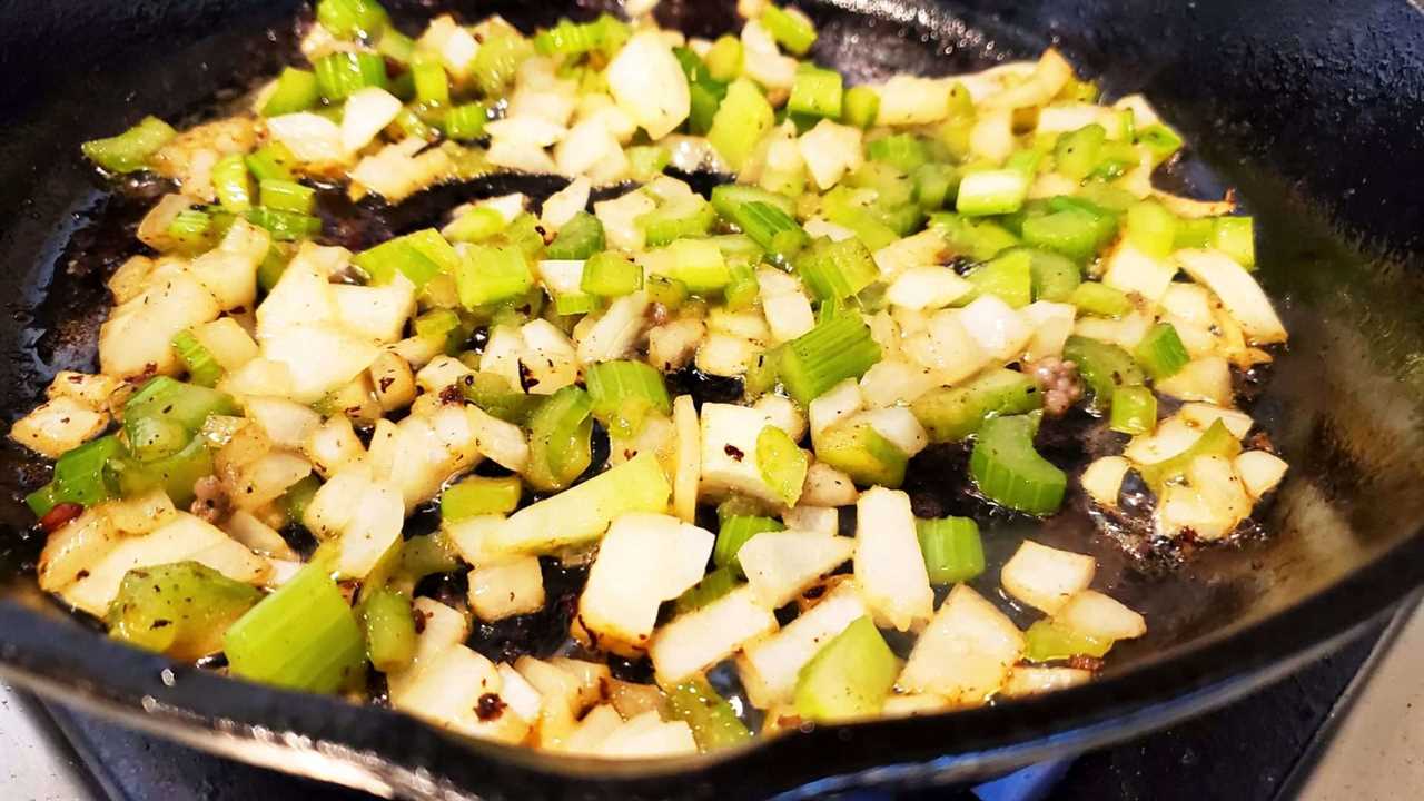 Cooking vegetables for stuffing