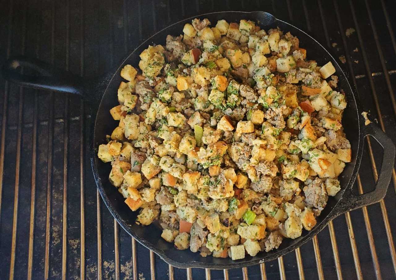 sausage stuffing in smoker