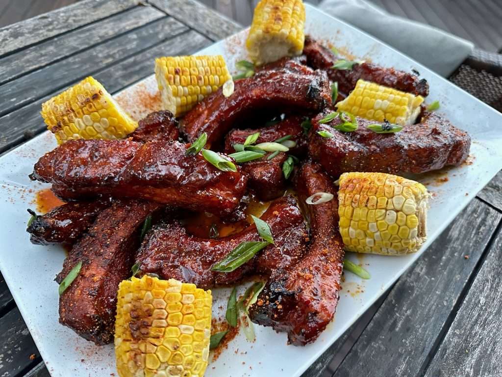 Hot Honey Party Ribs and Corn