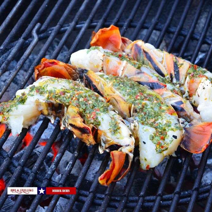 Grilled Lobster Tails with Pesto