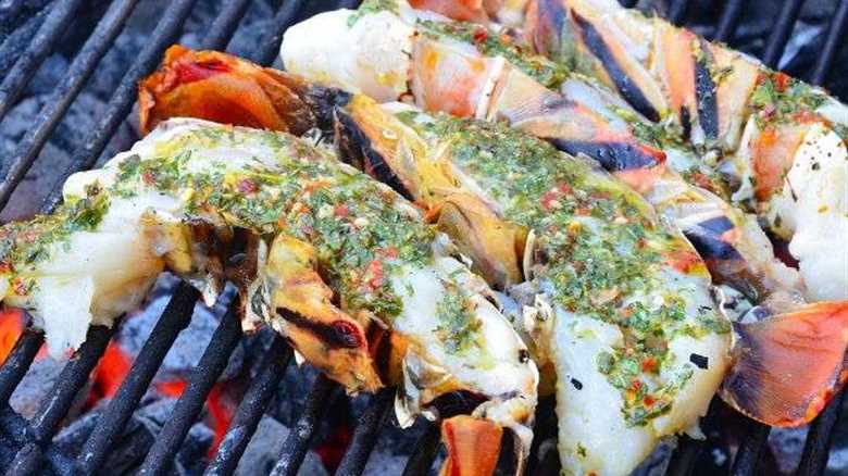 Grilled Lobster Tails with Pesto