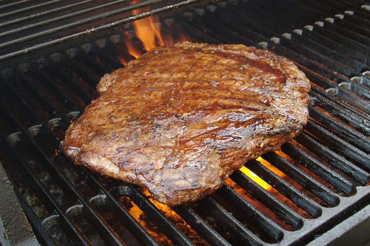 marinated  Flank Steak on the grill