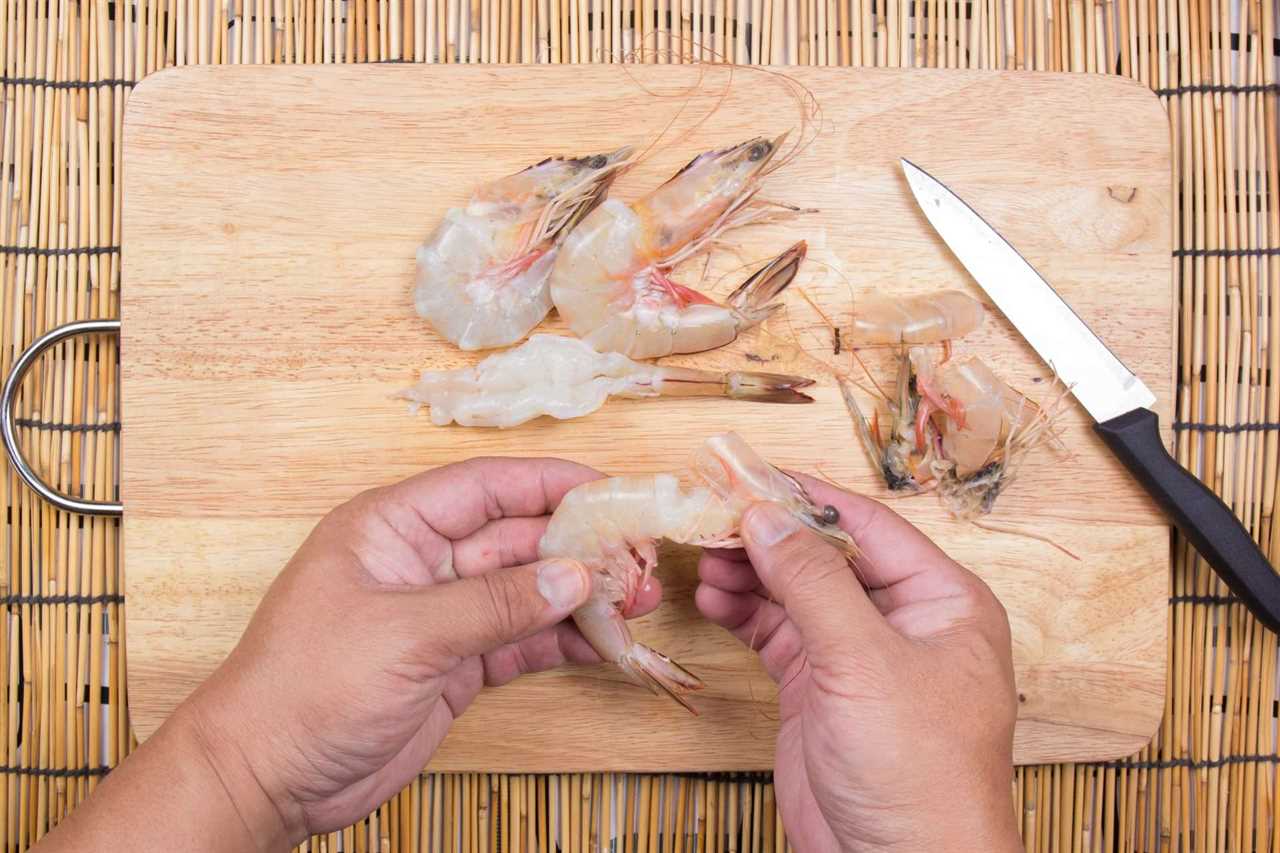 Removing shells from shrimp