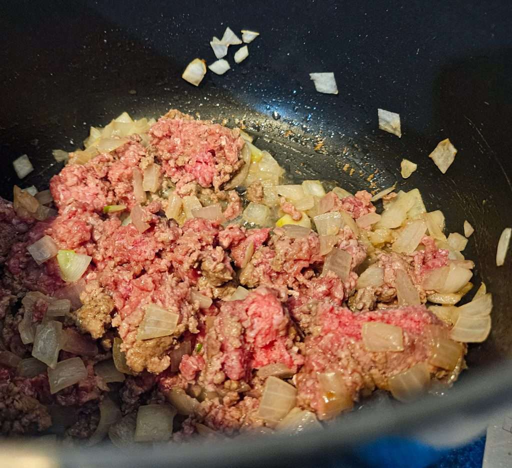 browning ground beef.