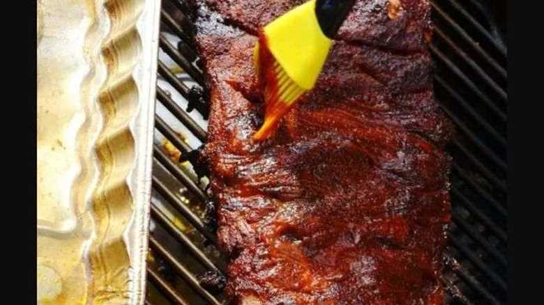 BBQ Ribs on a Charcoal Grill