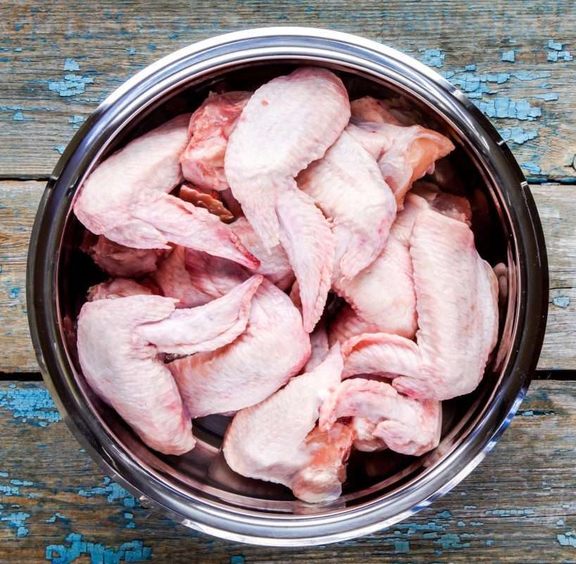 chicken wings in brine solution