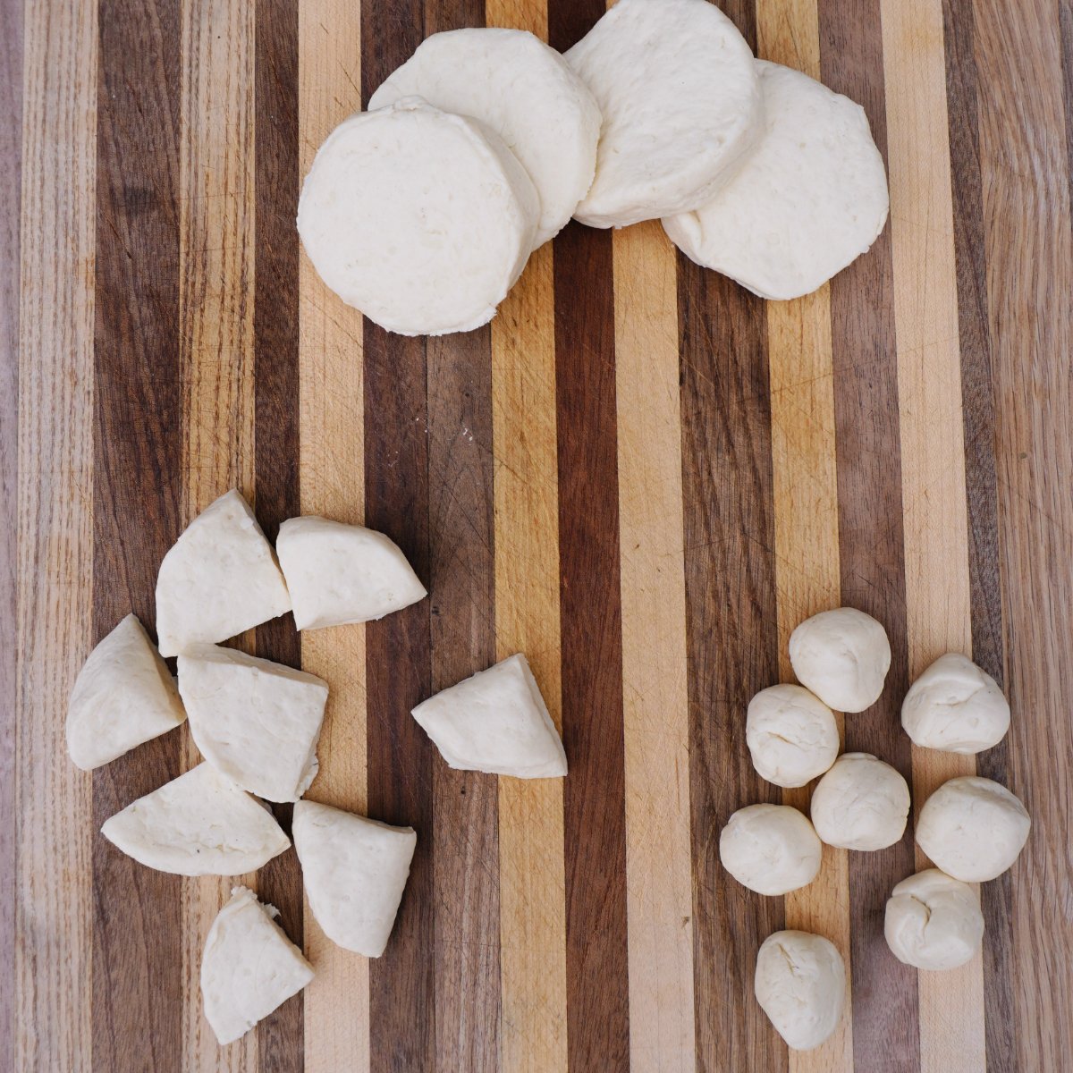 Biscuit prep process for  the pull apart pepperoni pizza.