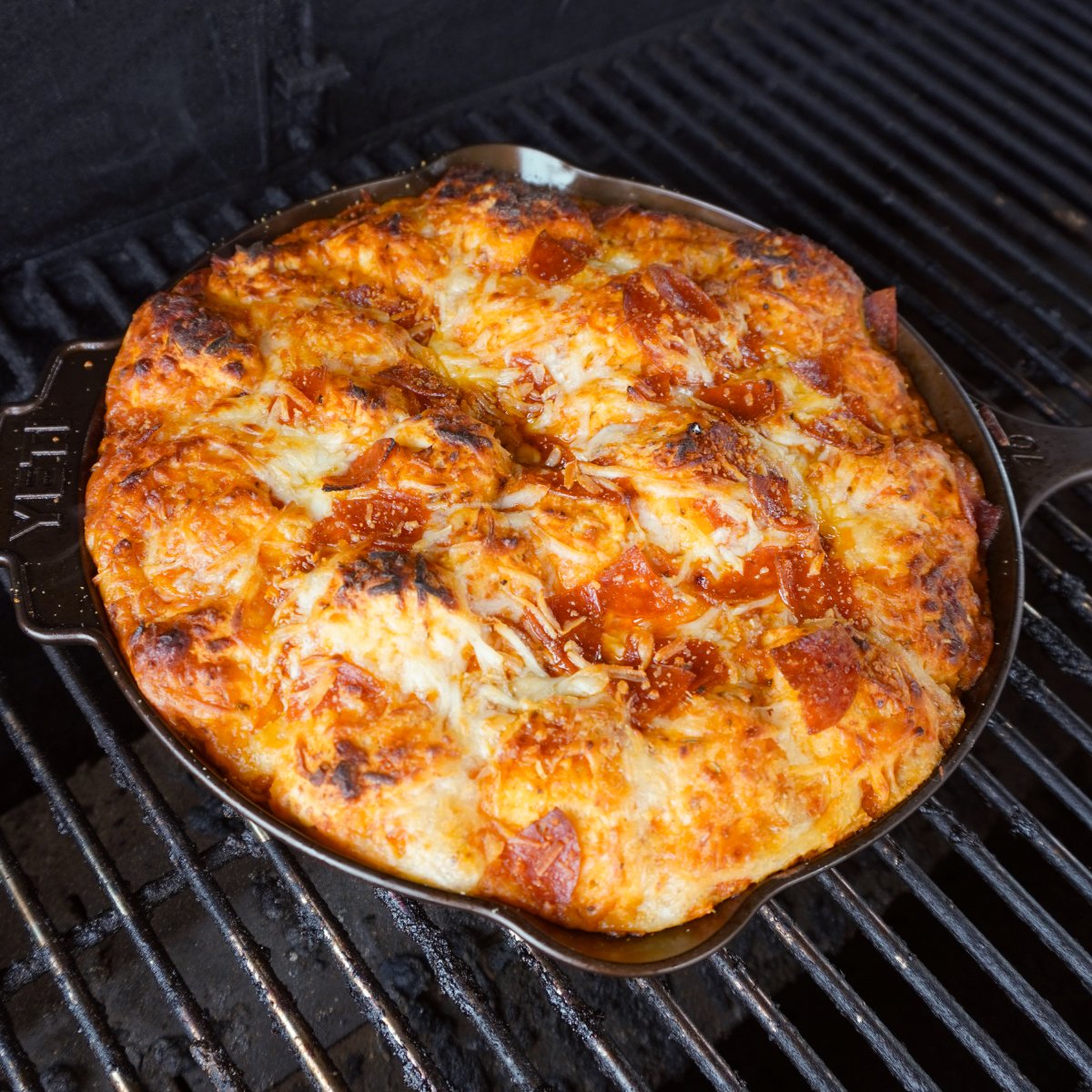 Pull Apart Pepperoni Pizza on the grill