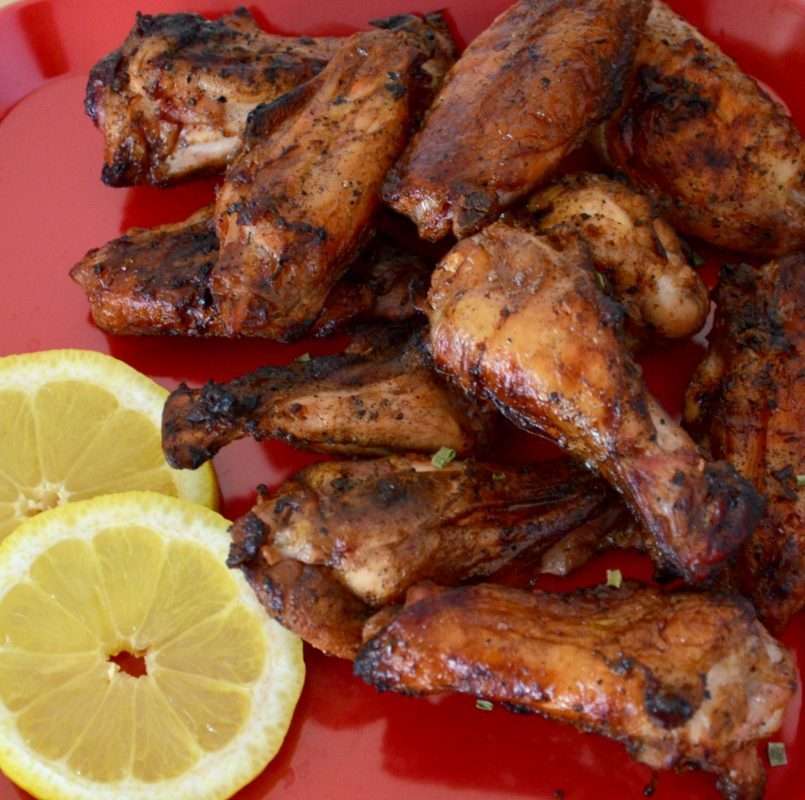 Lemon-Garlic Wings on the Grill