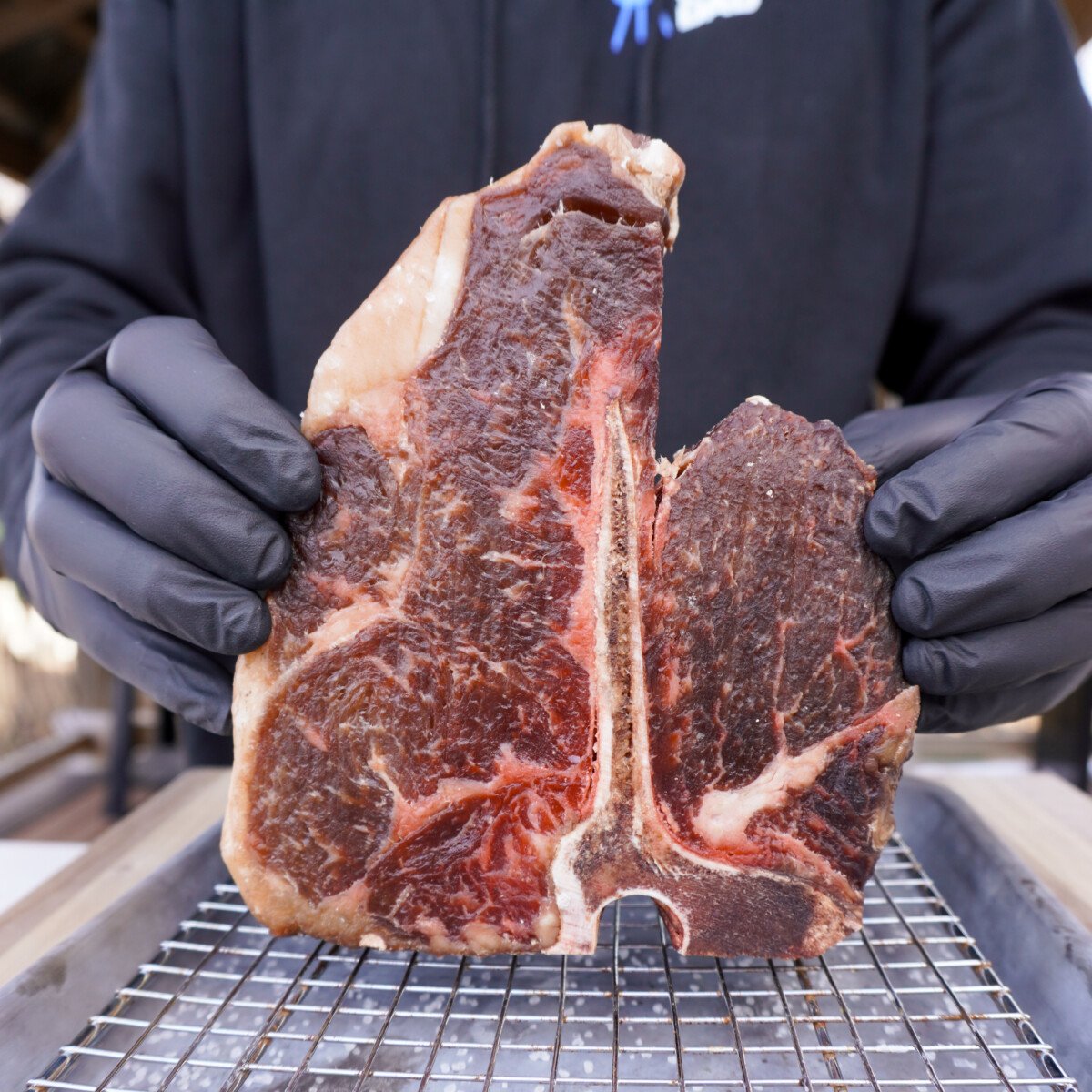 dry aged porterhouse steak.