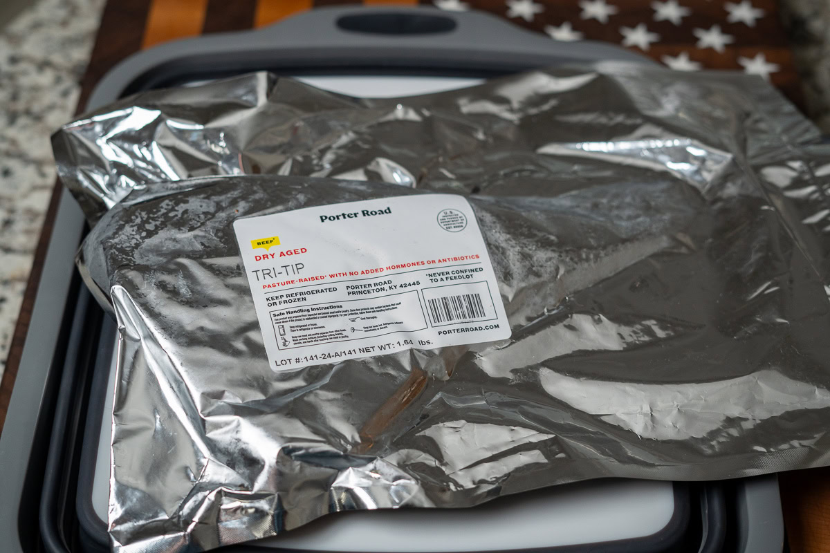 a porter road tri-tip packaged