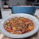 easy smoked pot roast dinner plated.