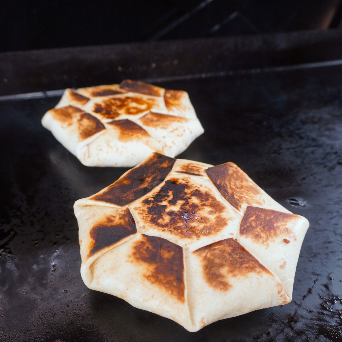 big mac crunchwrap on the griddle.