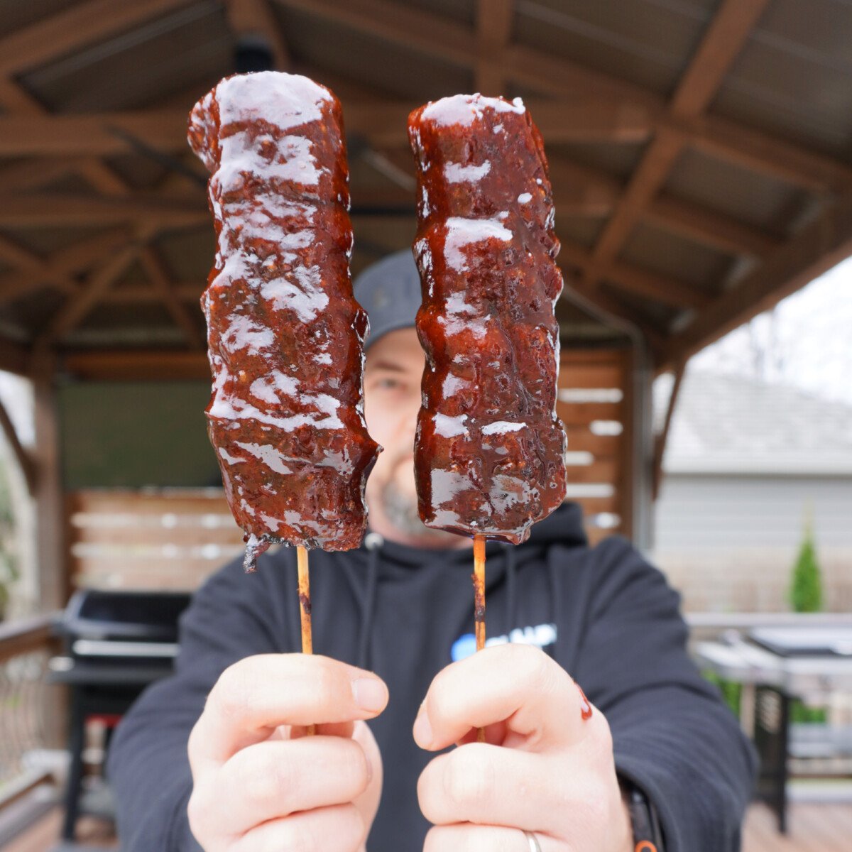 smoked pork belly lollipops.