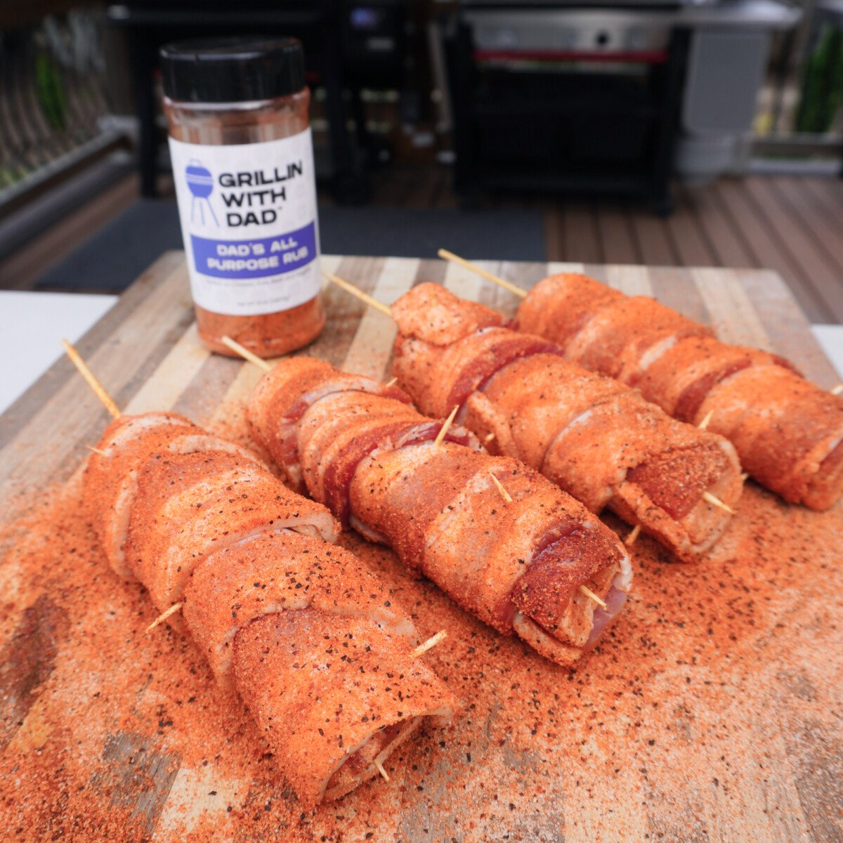 Seasoned skewers.
