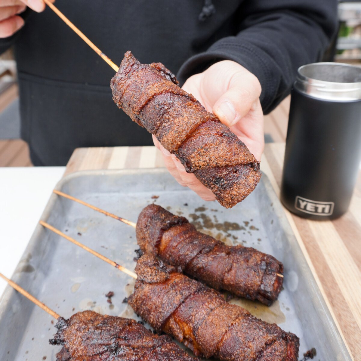 Smoked skewers.