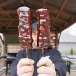 smoked pork belly lollipops.