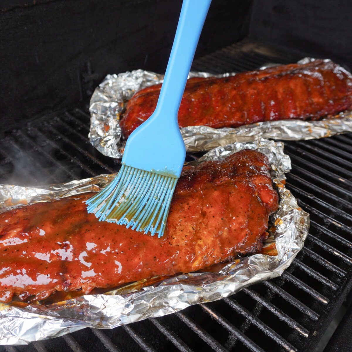 sauced ribs.