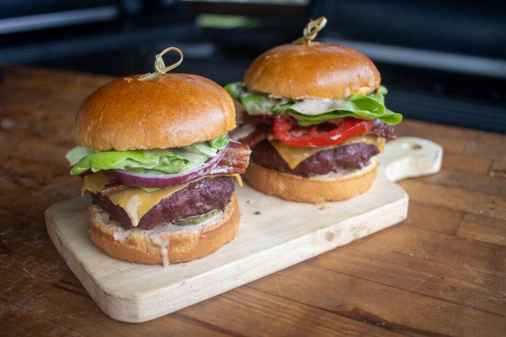 smoked hamburgers